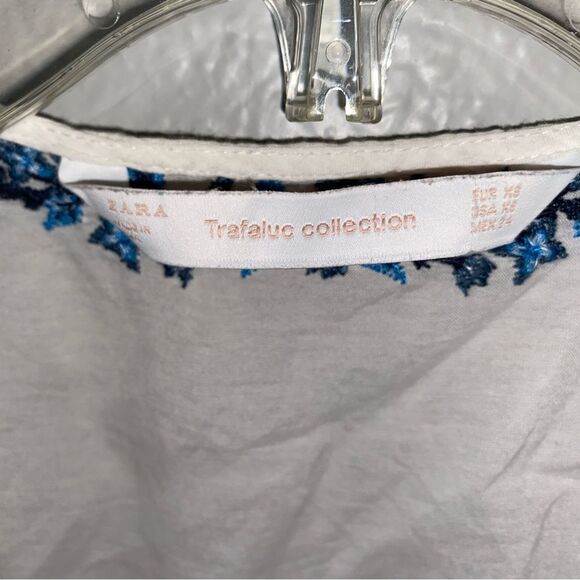 Zara Trafaluc Linen Embroidered Floral Dress Tunic Sleeveless - Picture 3 of 3